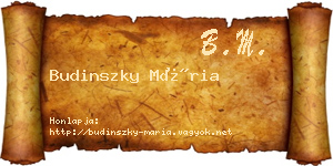 Budinszky Mária névjegykártya