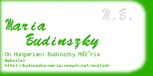 maria budinszky business card